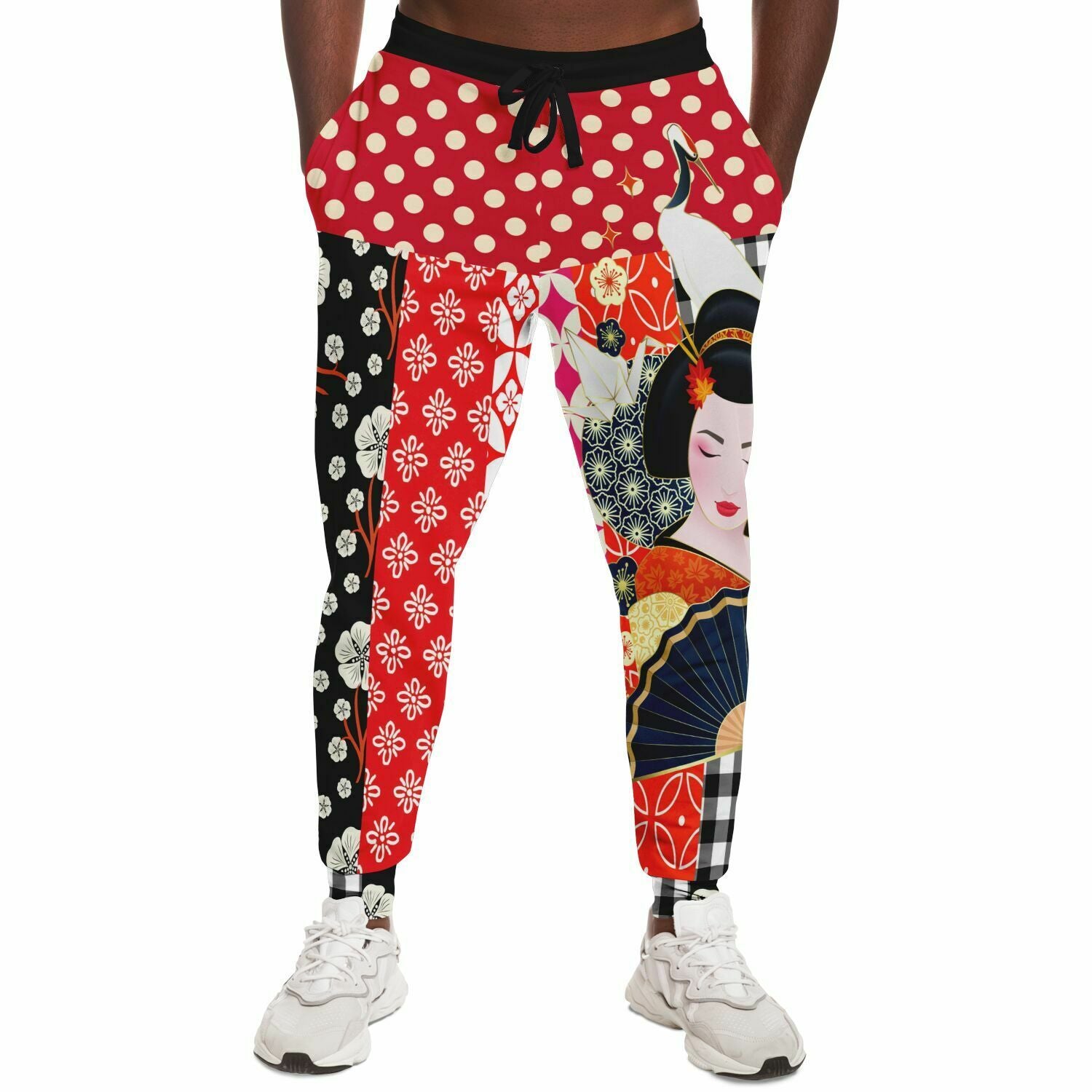 Tokyo Nights Asian Floral Patchwork Unisex Eco-Poly Joggers