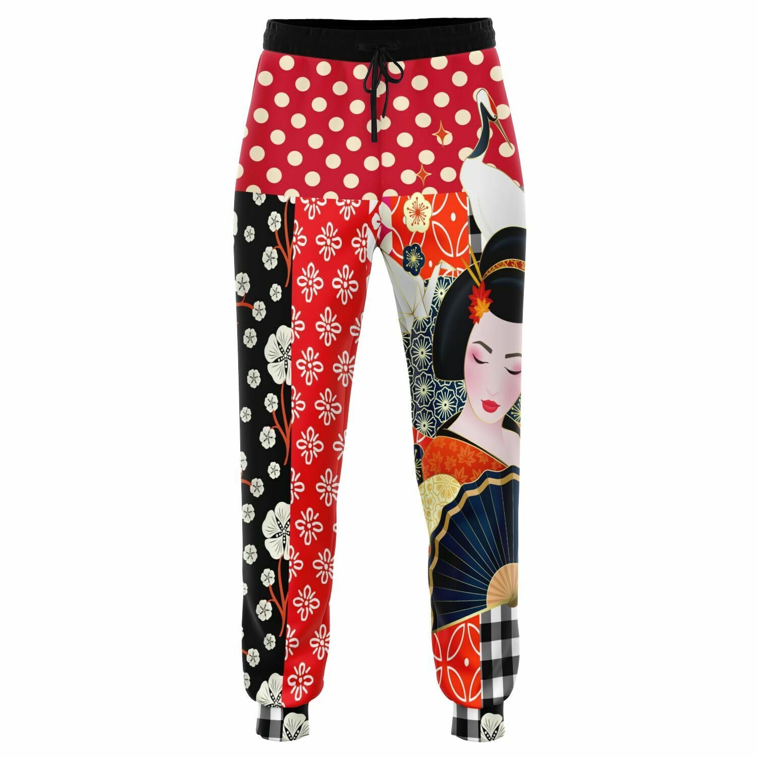 Tokyo Nights Asian Floral Patchwork Unisex Eco-Poly Joggers