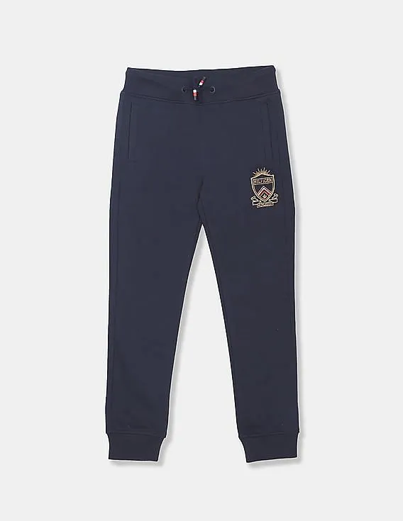 Tommy Hilfiger Kids Boys Navy Drawstring Waist Badge Solid Joggers