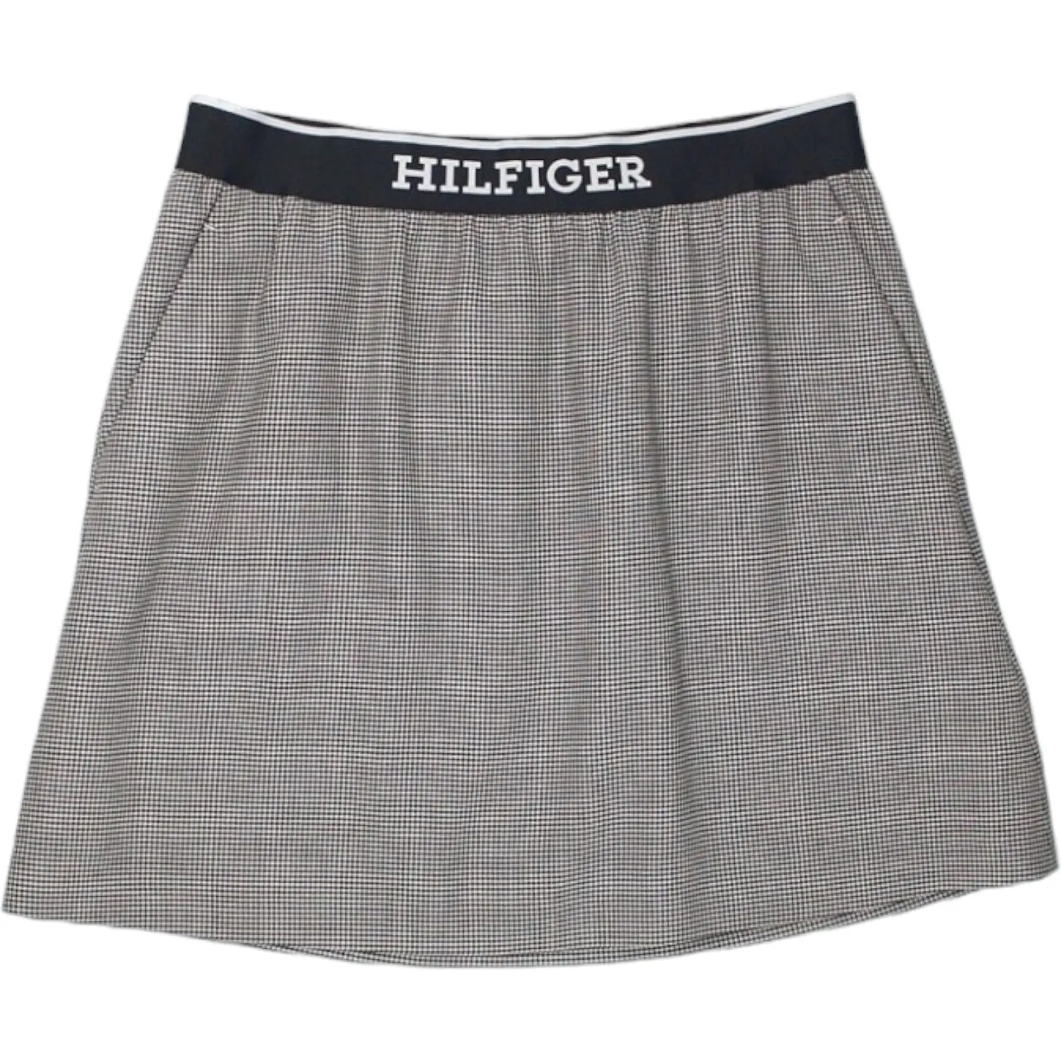 Tommy Hilfiger White Check Elasticated Short Skirt