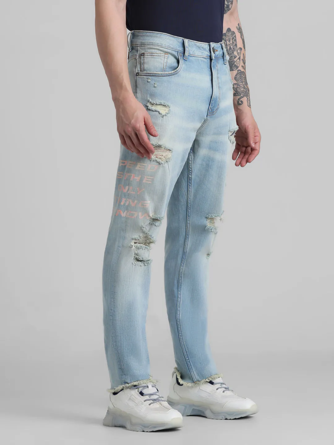 URBAN RACERS by JACK&JONES Blue Distressed Anti Fit Jeans