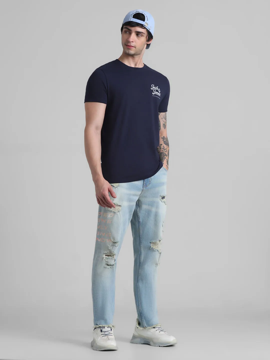 URBAN RACERS by JACK&JONES Blue Distressed Anti Fit Jeans