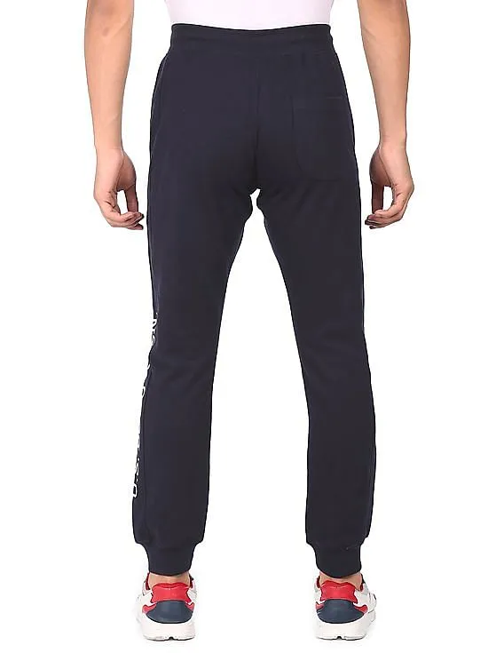 U.S. Polo Assn. Men Navy Drawstring Waist Solid Joggers