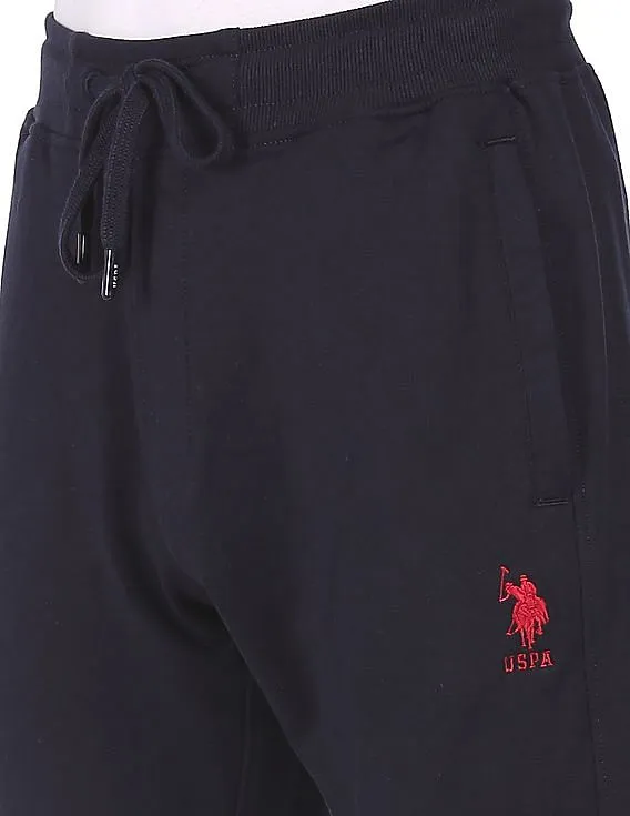 U.S. Polo Assn. Men Navy Drawstring Waist Solid Joggers