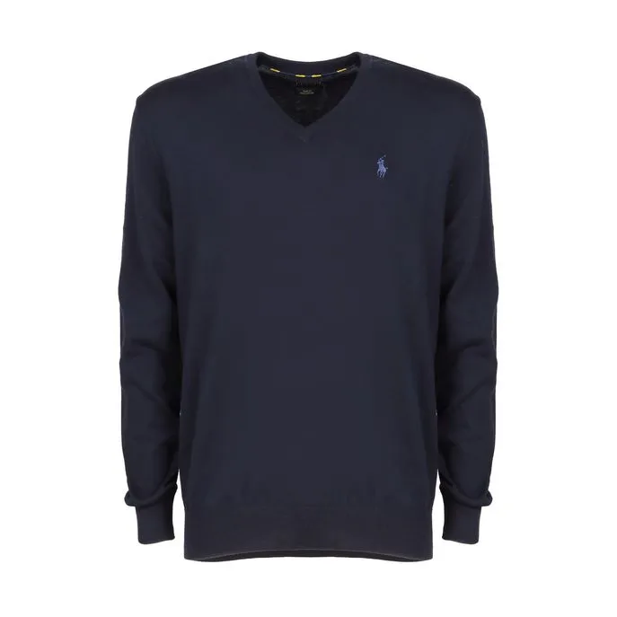 V NECK SWEATER SLIM FIT Man Navy blue Royal blue