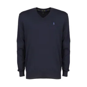 V NECK SWEATER SLIM FIT Man Navy blue Royal blue