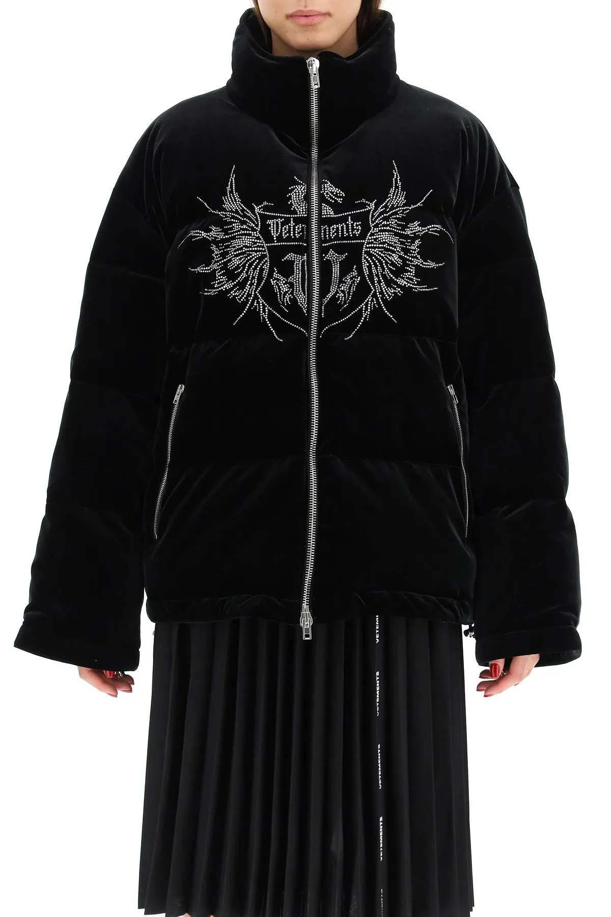 Vetements Logo Embellished Padded Zipped Jacket