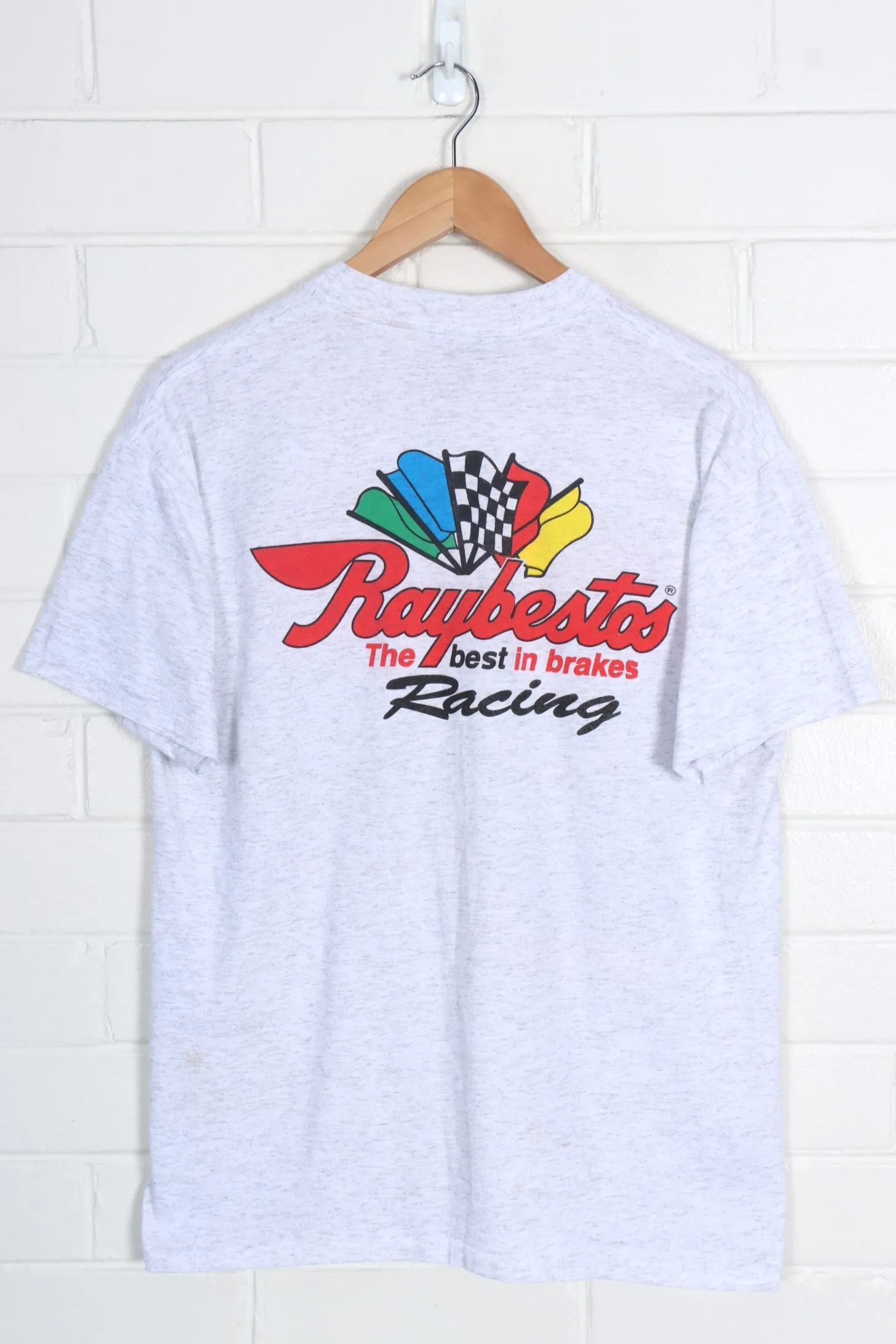 Vintage 1995 NASCAR Raybestos Brakes Ford Racing Front Back Tee (L)