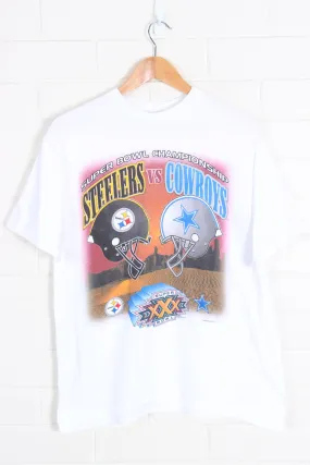 Vintage 1995 Super Bowl NFL Steelers vs Cowboys Football Tee (M-L)