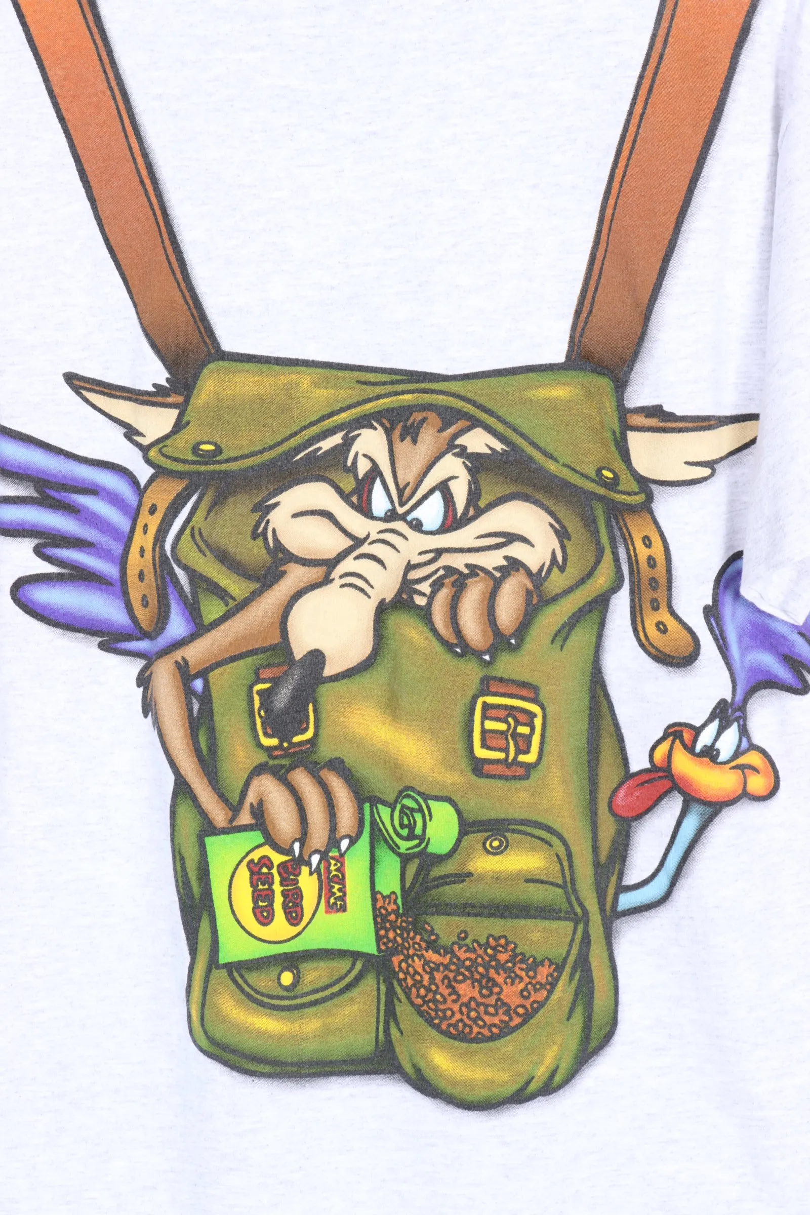 Vintage 1996 LOONEY TUNES Road Runner & Coyote T-Shirt (M-L)