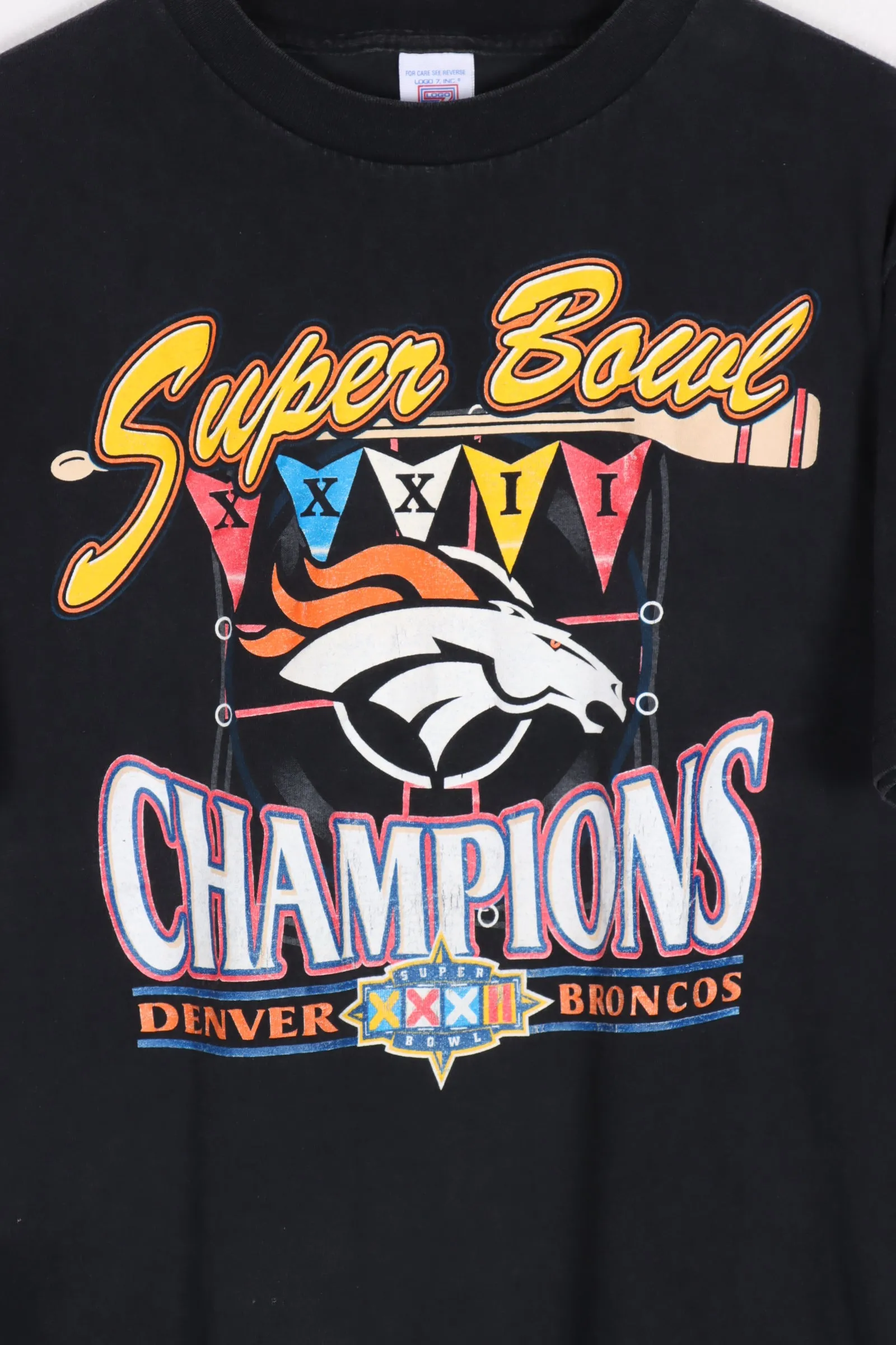 VINTAGE 1998 SUPER BOWL LOGO 7 BRONCOS CHAMPION TEE (