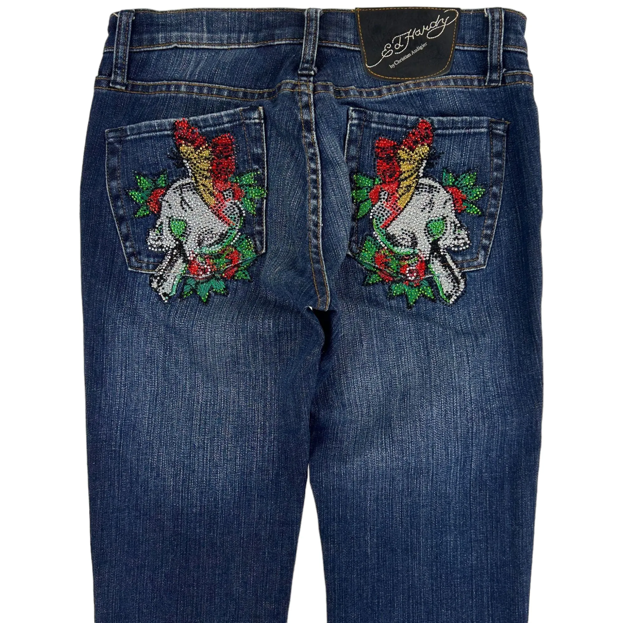 Vintage Ed Hardy Embroidered Low Rise Jeans | Second Wave Vintage