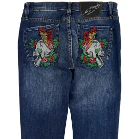 Vintage Ed Hardy Embroidered Low Rise Jeans | Second Wave Vintage