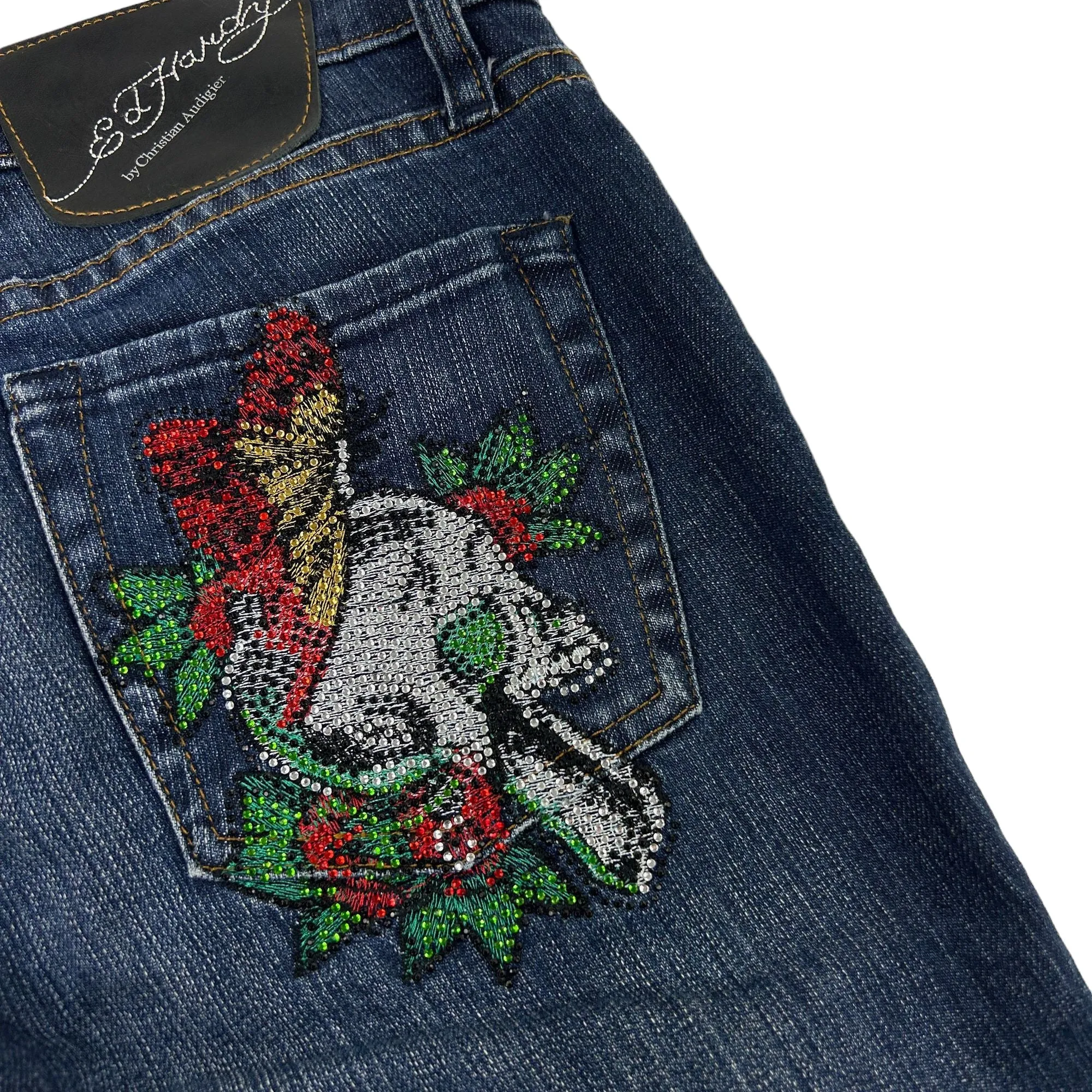 Vintage Ed Hardy Embroidered Low Rise Jeans | Second Wave Vintage