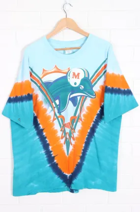 Vintage NFL Miami Dolphins Tie Dye Single Stitch T-Shirt USA Made (XL)