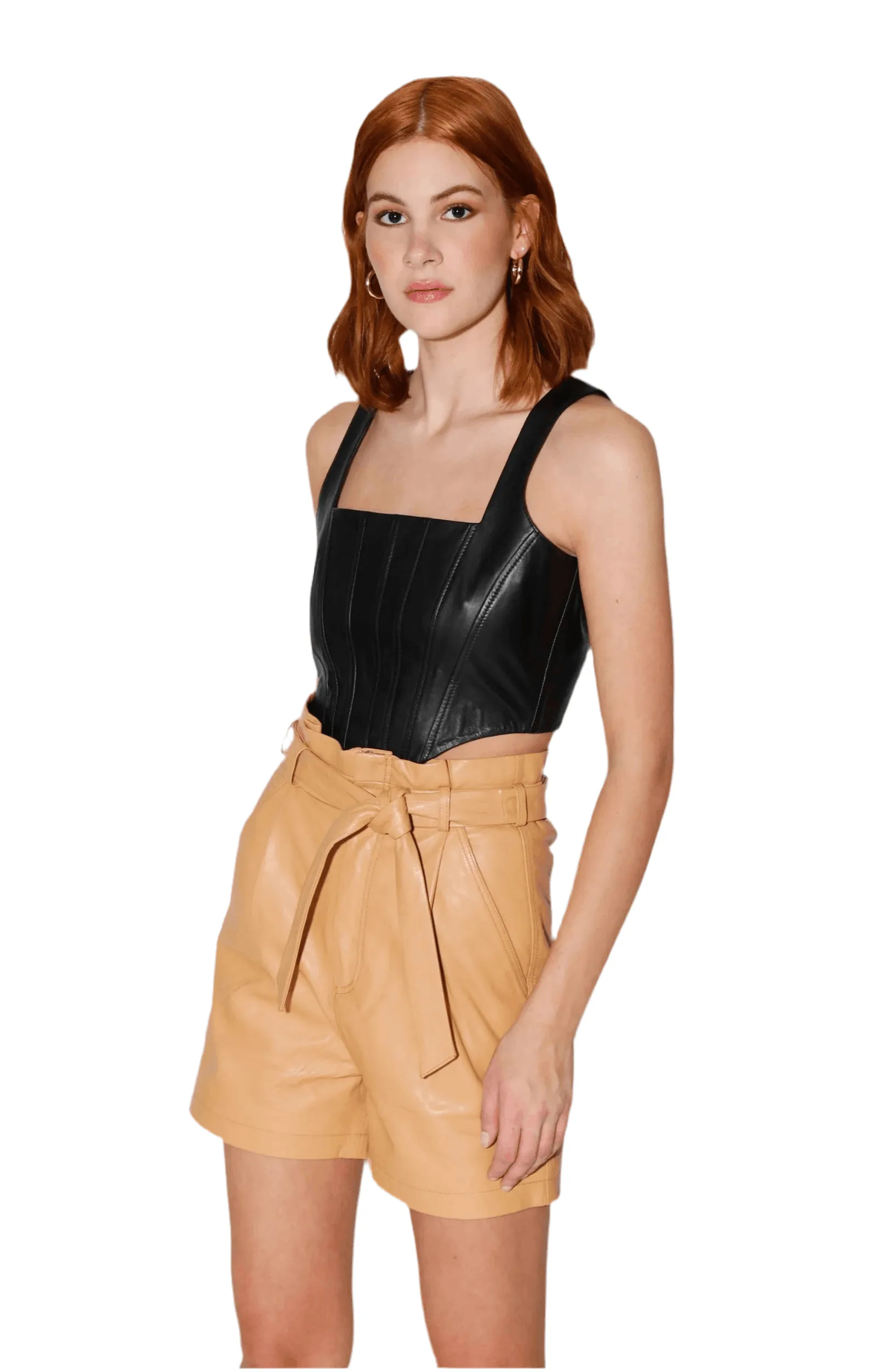 Walter Baker Velda Leather Short in Macaroon or Black