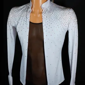 White Latin Jacket Shirt with Crystals