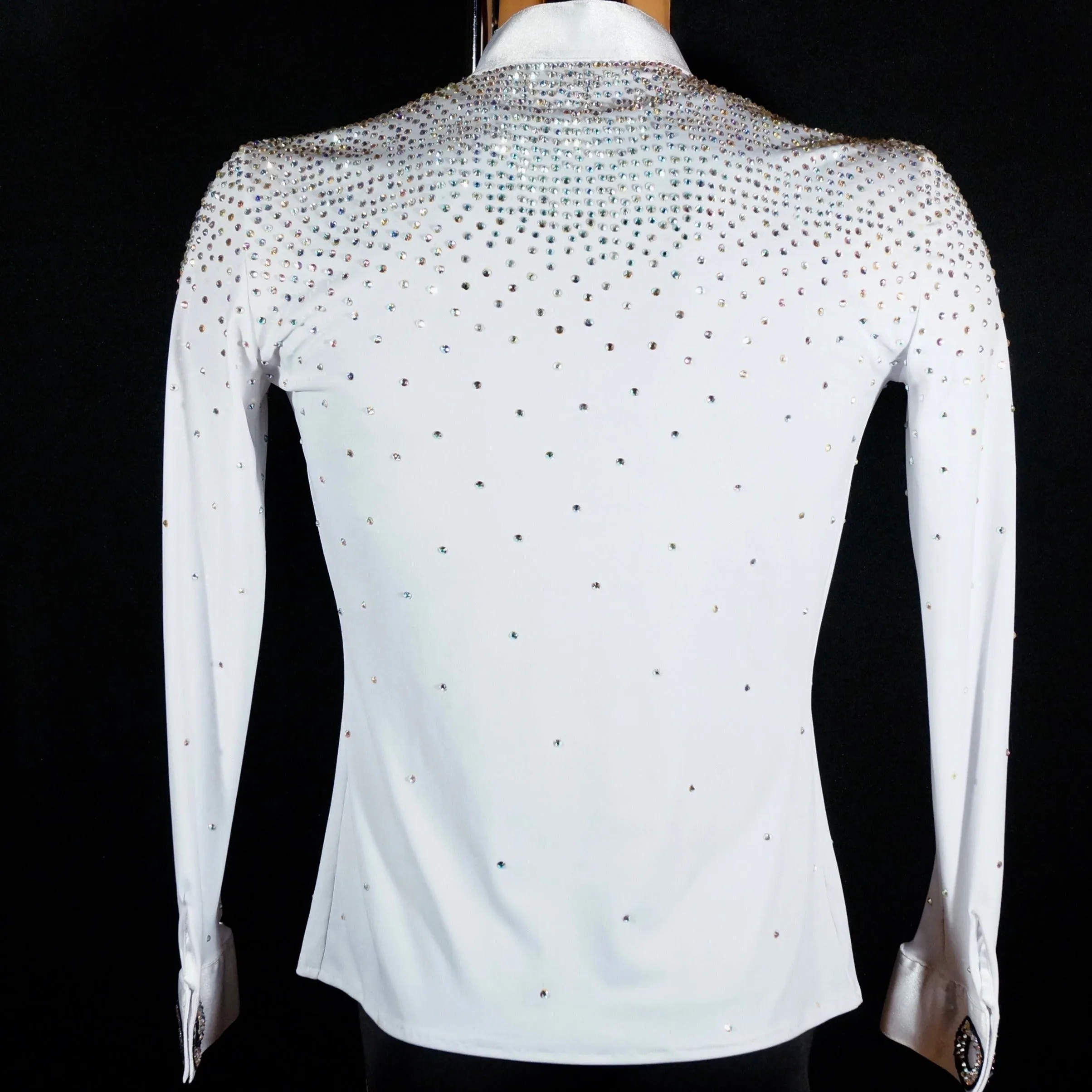 White Latin Jacket Shirt with Crystals