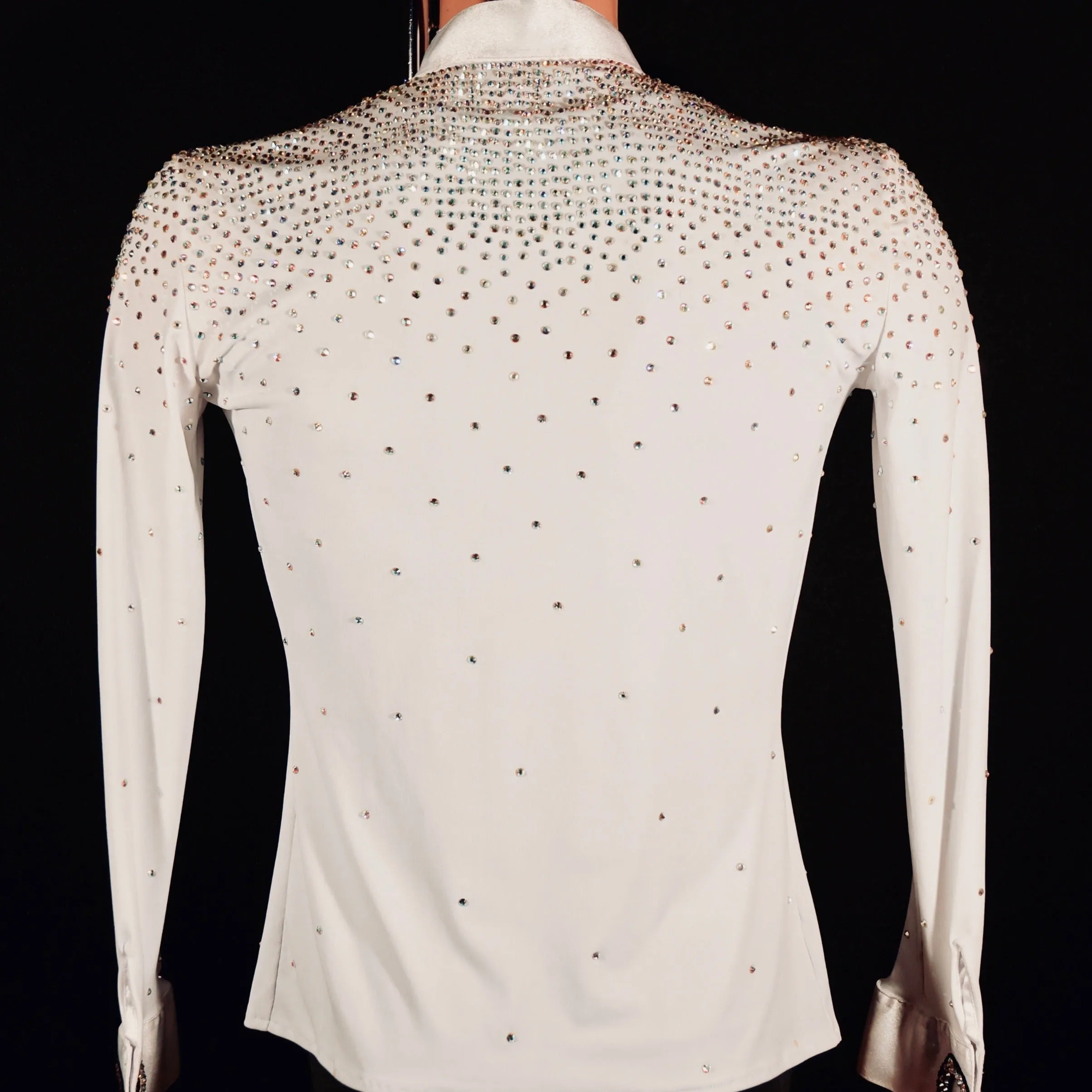 White Latin Jacket Shirt with Crystals