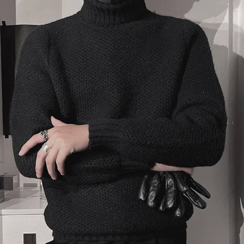 Winter Thick-Warm Standard Wool O-Neck Knitted Pullover for Men