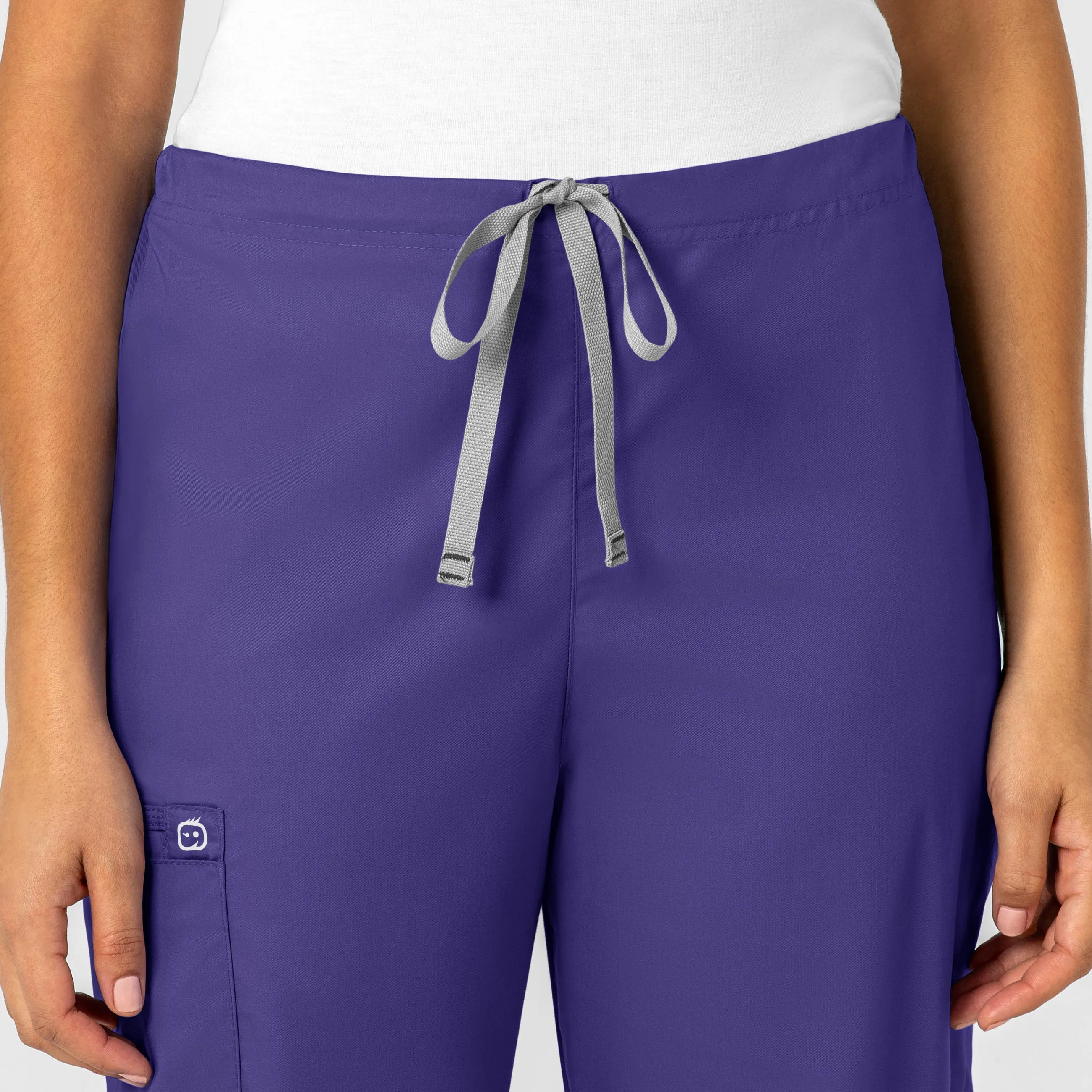 WonderWORK Unisex Drawstring Cargo Scrub Pant - Grape