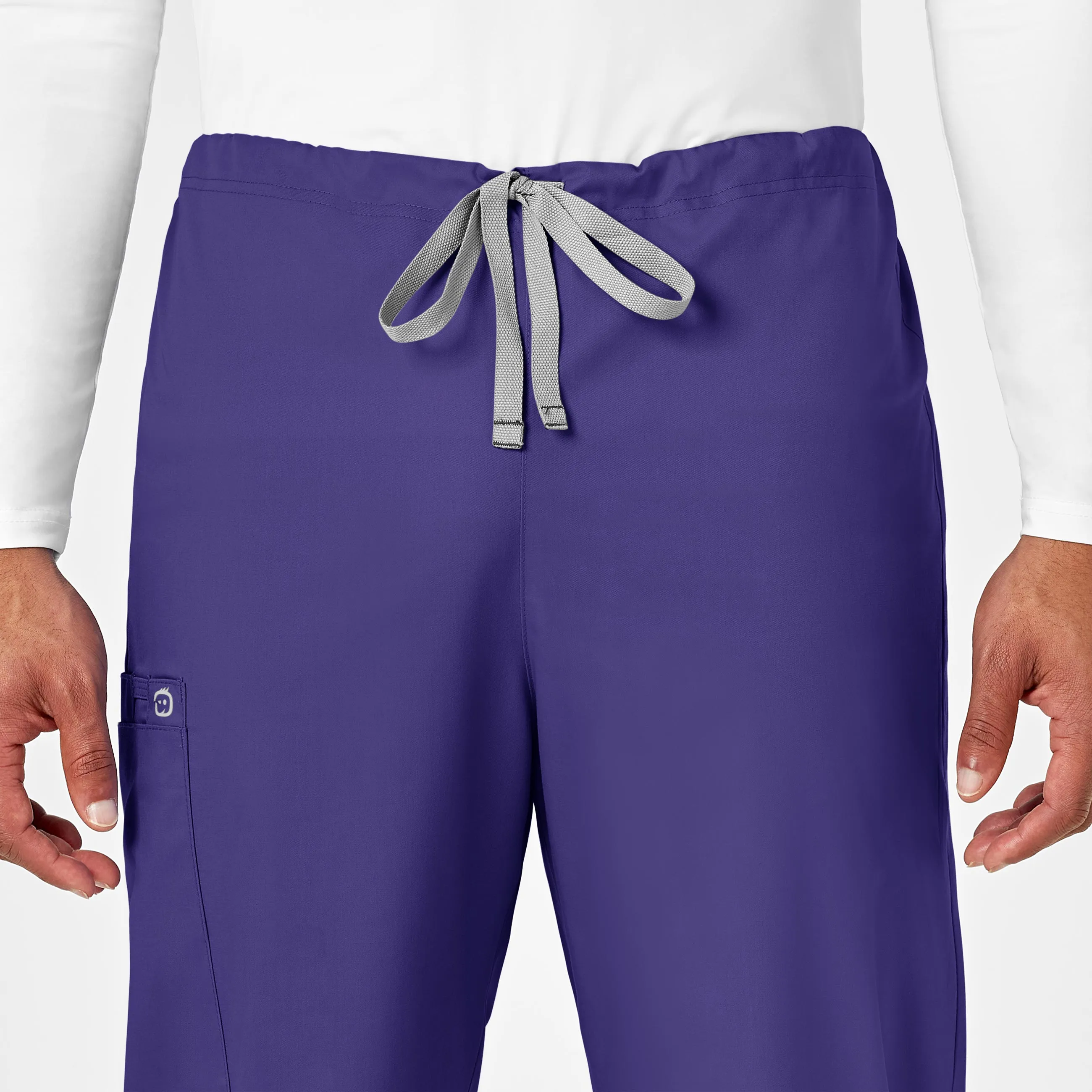 WonderWORK Unisex Drawstring Cargo Scrub Pant - Grape