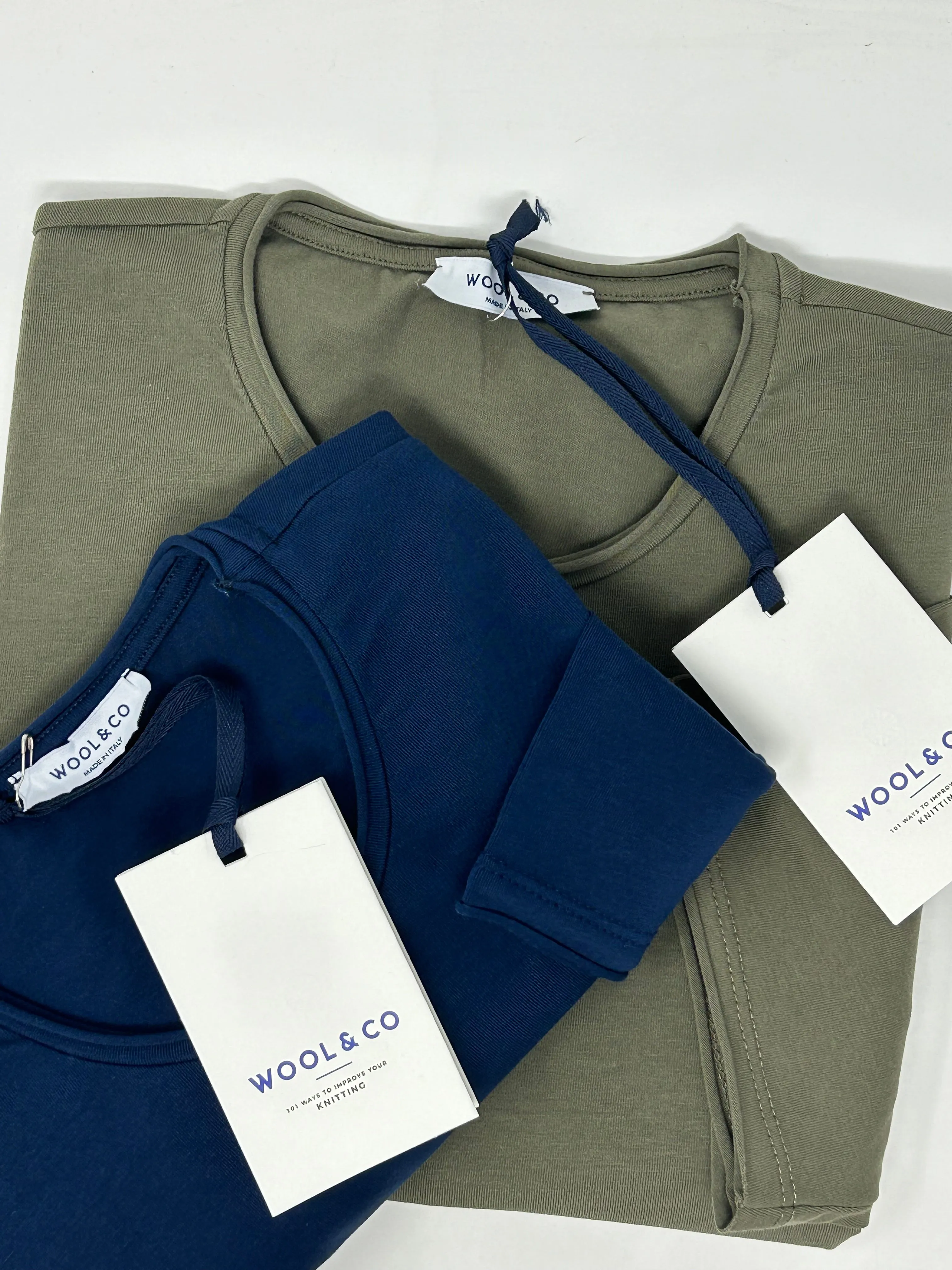 WOOL & CO T-SHIRT GIROCOLLO ROTOLINO MILITARE