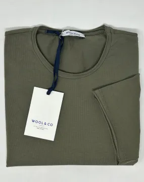 WOOL & CO T-SHIRT GIROCOLLO ROTOLINO MILITARE