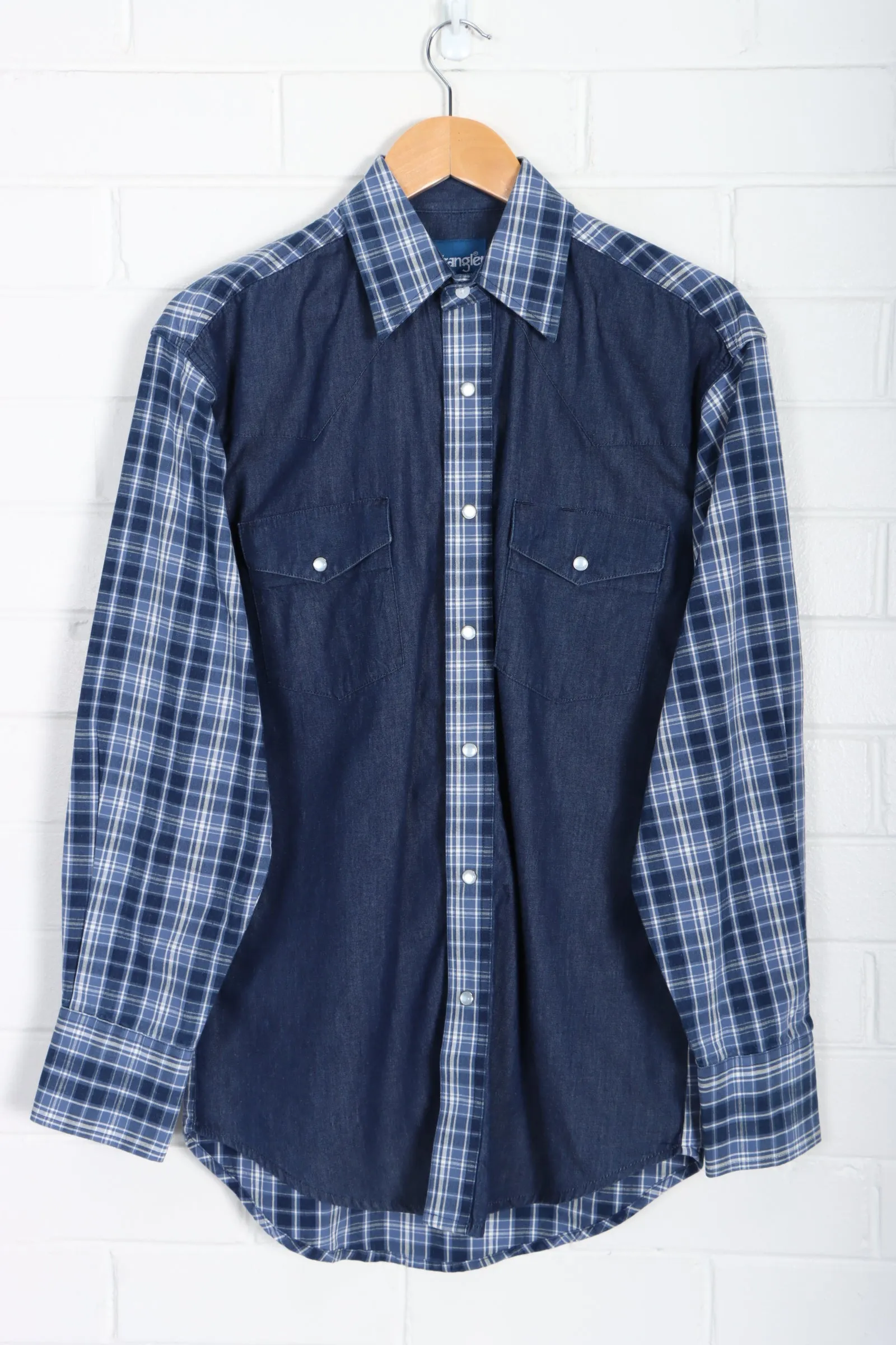 WRANGLER Plaid Colour Block Snap Button Western Shirt (S)