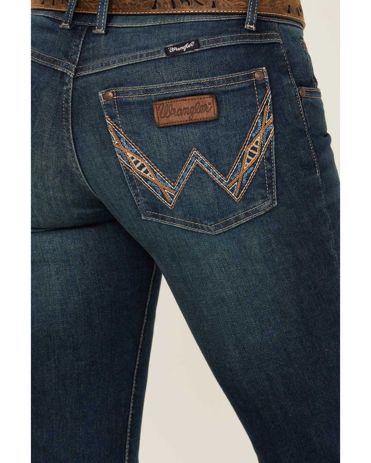 Wrangler Retro Women's Sadie Dark Wash Low Rise Stretch Trouser Jeans